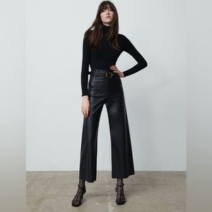 Zara Marine Straight Faux Leather Pants - 6